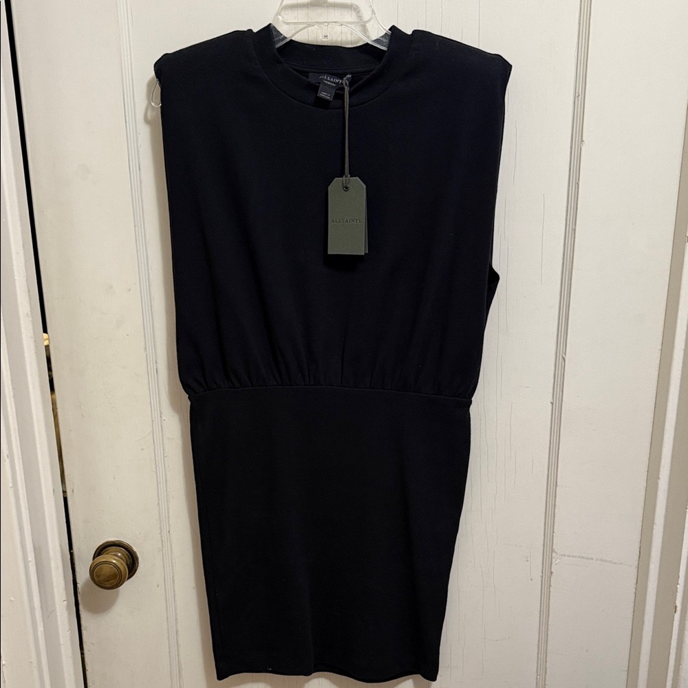 All Saints Mika Mini Dress Black Sleeveless M - Picture 4 of 8